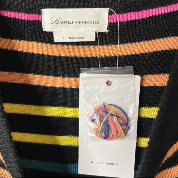 Lovers and Friends Unity Sweater Dress Rainbow Stripe Size Large Long Sleeve - Picture 6 of 9